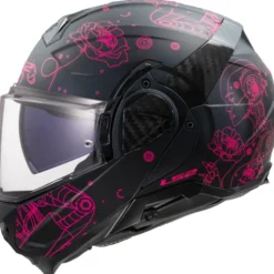 MC Flip Up hjelm – LS2 Advant II Sophia Sort/Pink