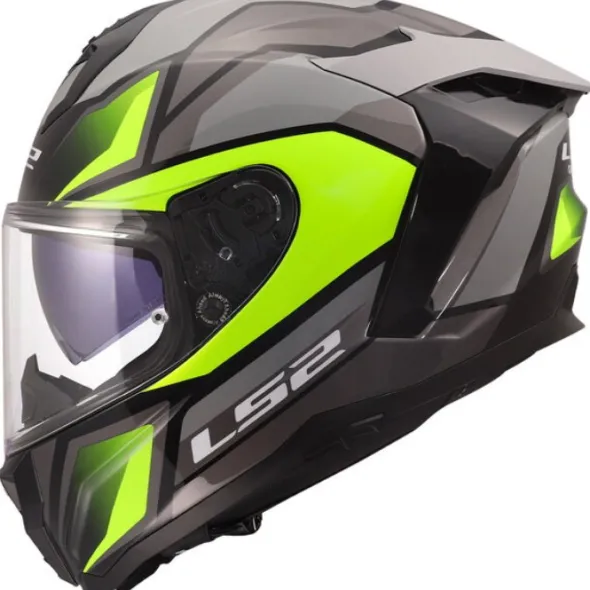 MC-hjelm fullface – LS2 Challenger II Viper Grå/H-V Gul