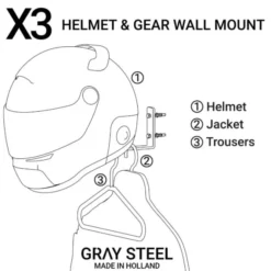 MC-Hjelmholder – Gray Steel X3 Hjelm- og Udstyrsholder Gun Metal