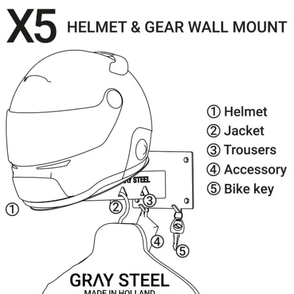 MC-Hjelmholder – Gray Steel X5 Hjelm- og Udstyrsholder Gun Metal