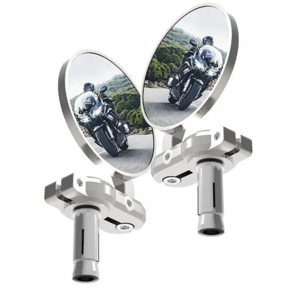 MC-Spejl – Oxford Bar End Mirrors Sølv OX578