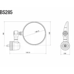 MC-Spejl – Rizoma Spy-R Ø80 Styrende Spejl Sølv BS285A