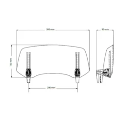 MC-Vindskærm – Puig Justerbar Klar 300×130 MM