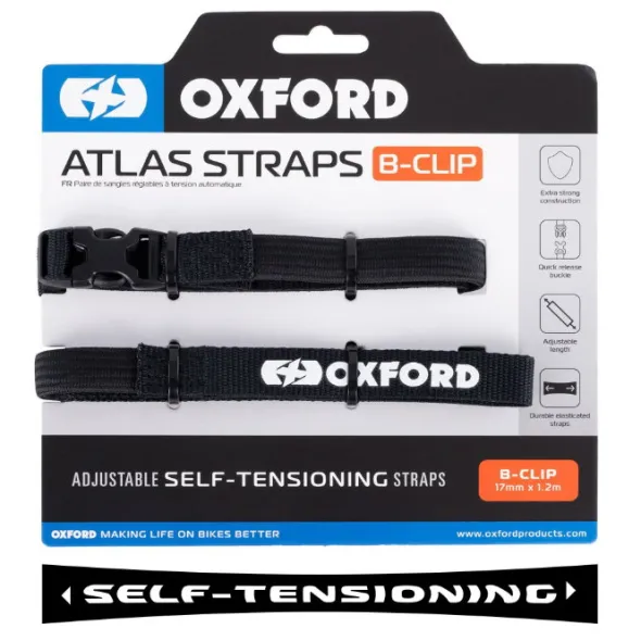 Oxford – Atlas B-Clip 17mm x 1.2M Black (Pair) OX312