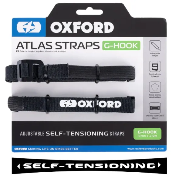 Oxford – Atlas G-Hook 17mm x 2.0M Black (Pair) OX303