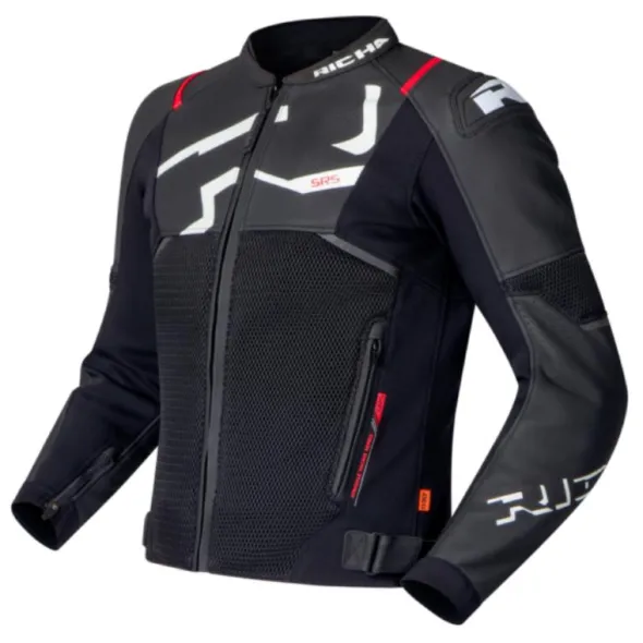 Richa Stradale Evo Leather Jacket Sort/Hvid